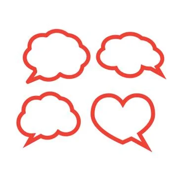 Stickers of speech bubbles vector. Cloud bubble speech for communication Illustrazione stock