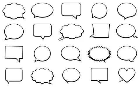 Stickers of speech bubbles vector set イラスト素材