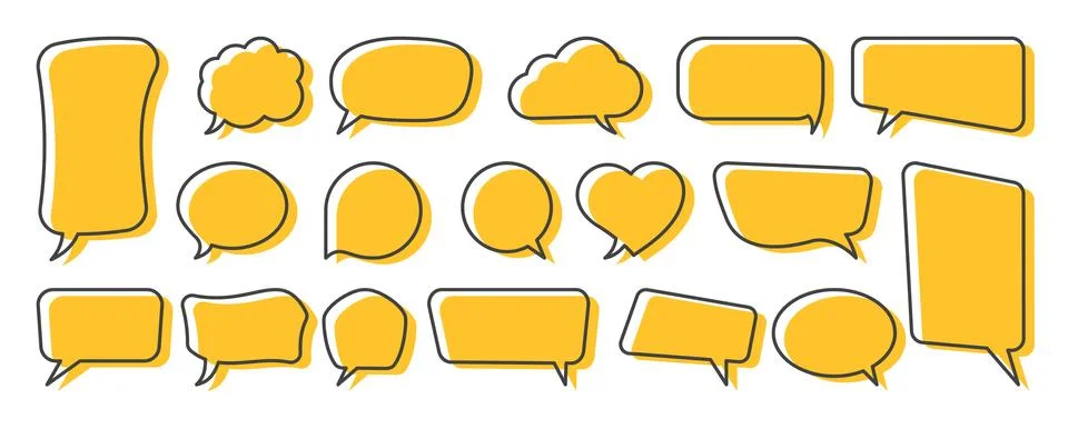 Stickers of speech bubbles vector set イラスト素材