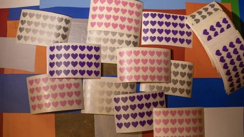 Stickers texture of hearts. Plotter cutting. Making stickers for decorating.. Fotos de archivo