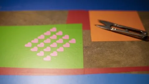 Stickers texture of hearts. Plotter cutting. Making stickers for decorating.. Stock Photos