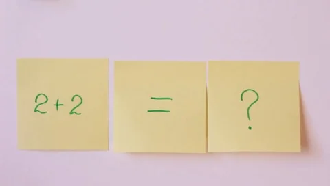 Stickers Two plus Two equals question 스톡 동영상 85463958