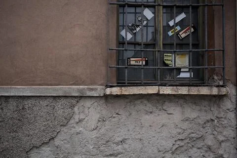 Stickers on a window Stock Photos