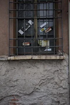 Stickers on a window Stock Photos