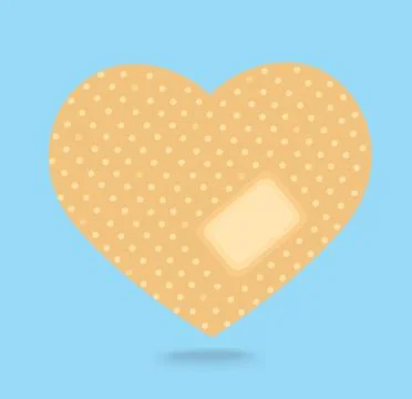 Sticking plaster in heart shape vector , medical symbol Stock Illustration
