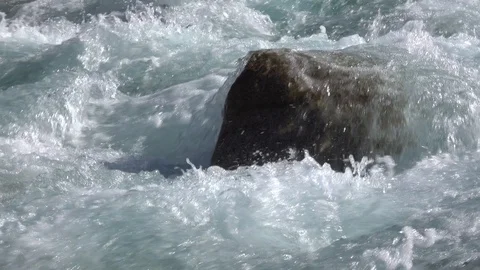 Sticking stone in a mountain river Stock-Footage 116559513