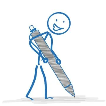 Stickman Ballpen Stock Illustration