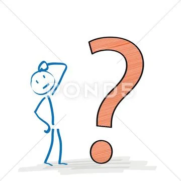 Stickman big question Stock Illustration