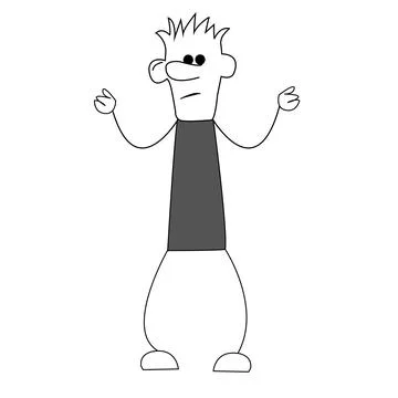 Stickman character is confused Иллюстрация