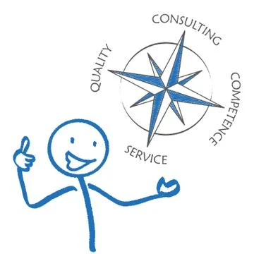 Stickman Consulting Concept Compass Stock Illustration