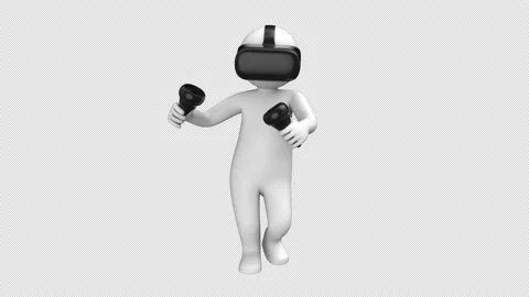 Stickman dance in virtual reality headset - looped with alpha channel. Stock Footage 232645852