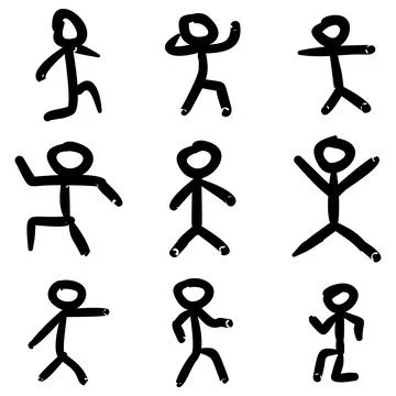 Stickman that describes the expression with body language. Stock Illustration