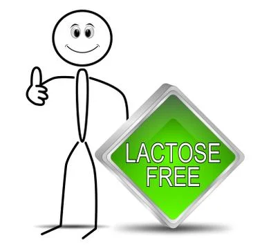 Stickman with Lactose free Button Illustrazione stock