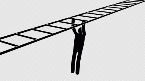 Stickman Monkey Bars Workout Hanging Ladder Seamless Loop Animation Stock Footage 330927468