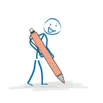 Stickman pen Stock Illustration