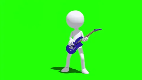 Stickman plays the guitar Stock Footage 89539625