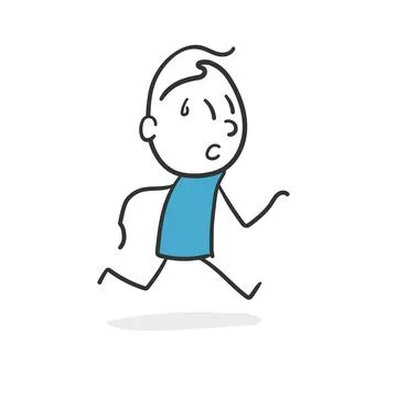 Stickman Running. Concepts of movement, exercise, or urgency. Stock Illustration