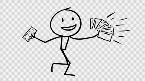 Stickman Running To Deliver Multiple Envelopes 스톡 동영상 312445225