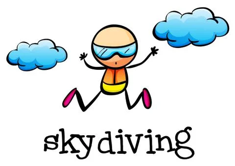 A stickman skydiving 스톡 일러스트