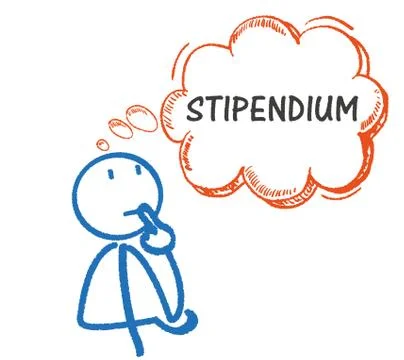 Stickman Thinking Stipendium Illustrazione stock