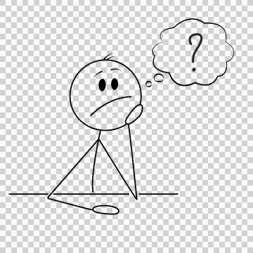 Stickman thinking vector Stock Illustration