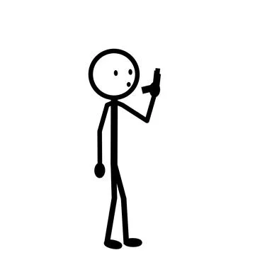 Stickman using inhaler for asthma emergency illustration. Stock Illustration