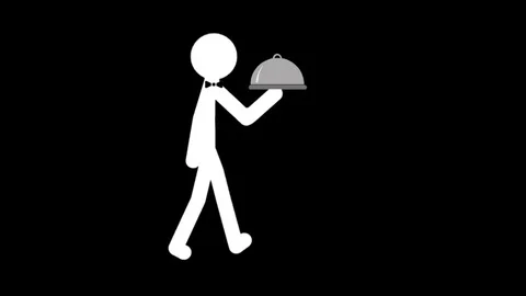 Stickman-Waiter Stock Footage 82702894