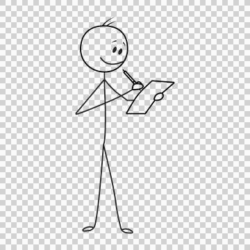 Stickman writing notes Stockillustratie