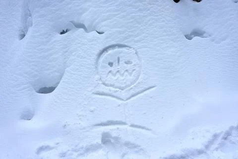 A stickmen in the snow Stock Photos