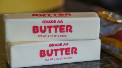 Sticks of Butter Getting Ready to Make Chocolate Chip Cookies, 4K Stock Footage 57294076