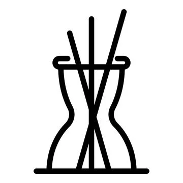 Sticks diffuser icon, outline style Stock Illustration