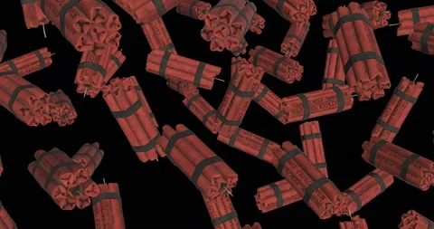 Sticks of Dynamite falling slow motion Stock Footage 236837868