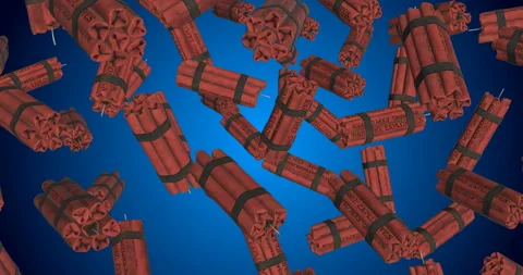 Sticks of Dynamite falling slow motion Stock Footage 236837890