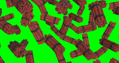 Sticks of Dynamite falling slow motion Stock Footage 236838195