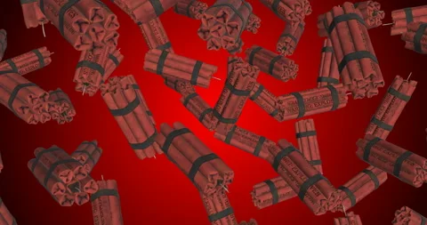 Sticks of Dynamite falling slow motion Stock Footage 236838461