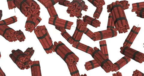 Sticks of Dynamite falling slow motion Stock Footage 236839344