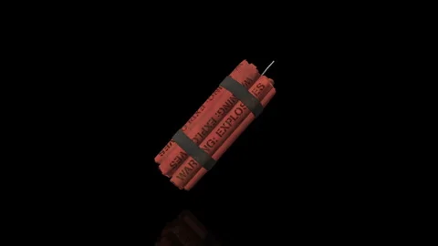 Sticks of Dynamite turn on itself - loop animation Stock Footage 253346641