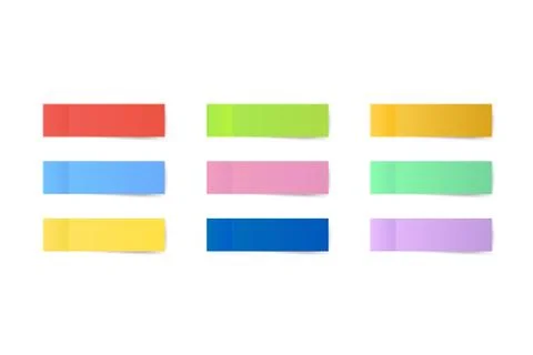 Sticky colored notes. Post note paper. Vector stock illustration. Stock Illustration