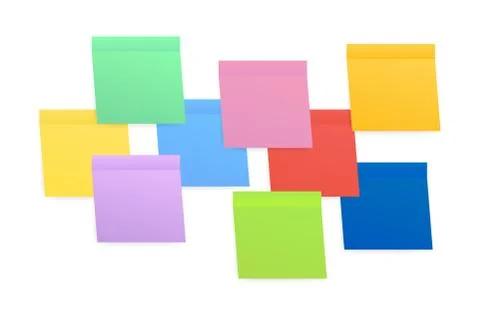 Sticky colored notes. Post note paper. Vector stock illustration. Illustrazione stock