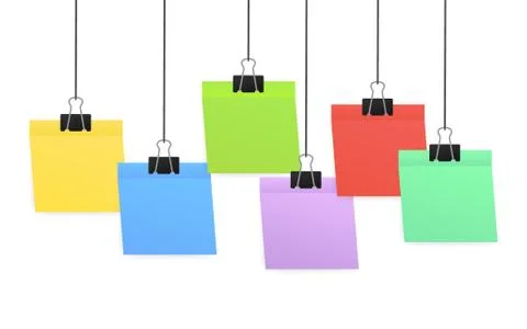 Sticky colored notes. Post note paper. Vector stock illustration. Stock Illustration