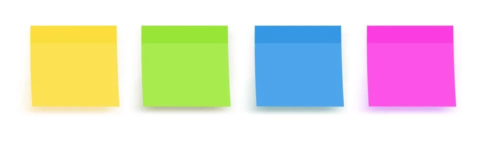 Sticky colored notes. Post note paper. Vector Stock Illustration