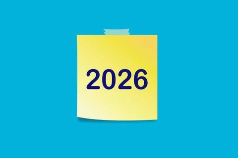 Sticky note with 2026 Stock Photos