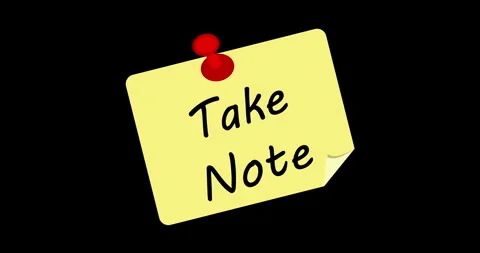 Sticky note animation shows message 'Take Note' Stock Footage 333404855
