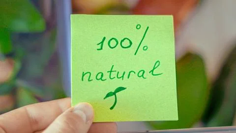 Sticky note on background of fresh vegetables for healthy food message or lab Stock Photos