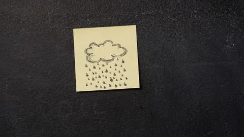 Sticky note on the blackboard Stock Photos