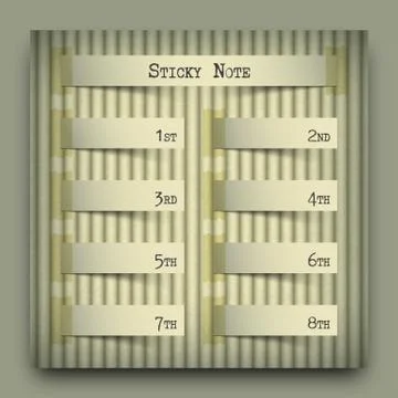 Sticky note on cardboard . Vector . it look like float from background . Stock Illustration