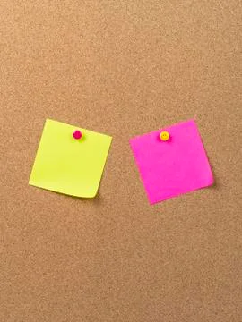 Sticky note on cork board Stock Photos