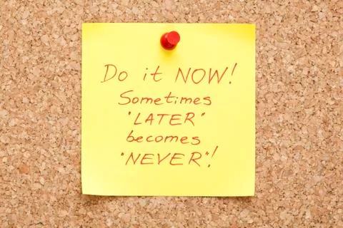 Sticky note do it now Foto stock