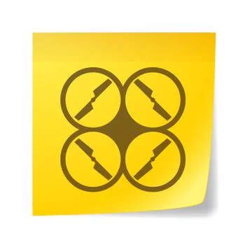 Sticky note with a drone Stock Illustration