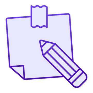 Sticky note flat icon. Paper sticker blue icons in trendy flat style. Notepaper Stock Illustration